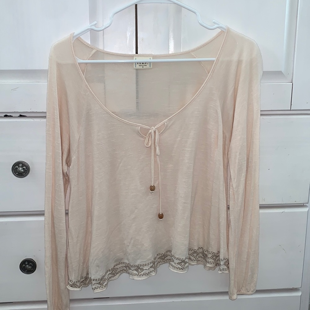 light pink boho blouse